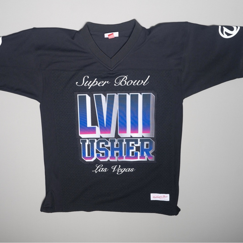 Black Usher Super Bowl LVIII Triple 7 Legacy Jersey